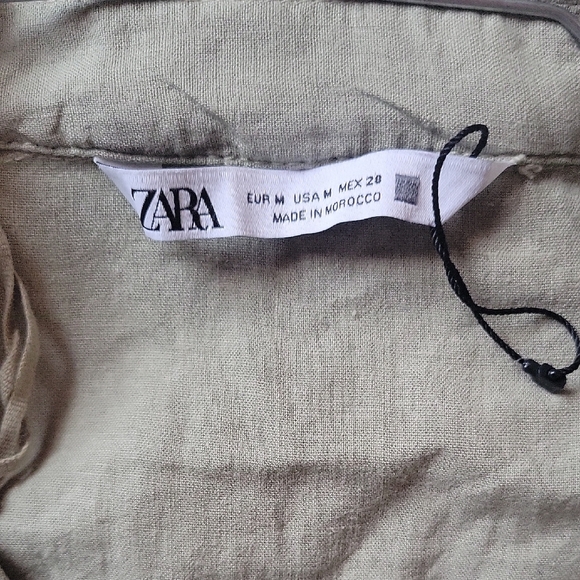 ZARA Viscose Jumsuit Romper  Olive Green Button-Up  Size M - Picture 9 of 9